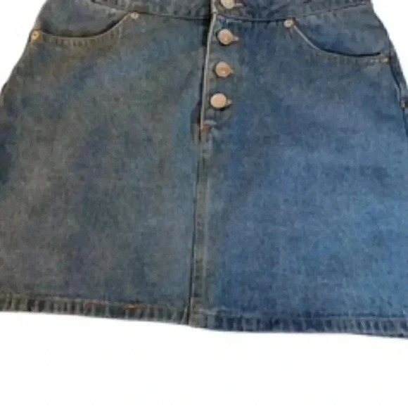 Forever 21 Button Front Jean Denim Skirt Junior Sz Small Business EUC - Picture 5 of 7